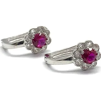 Náušnice Diante Zlaté náušnice s červeným kamenem 59627336