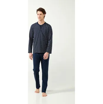 Pánské pyžamo Vamp - Klasické pánské pyžamo s potiskem 21690 - Vamp blue 4XL