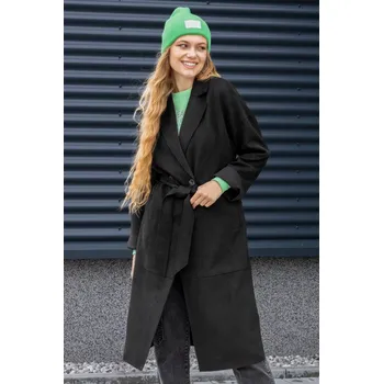 Dámský kabát Only dámský semišový kabát Roberta s páskem černý Velikost: L