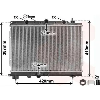 Chladič motoru Chladič, chlazení motoru VAN WEZEL 02002153