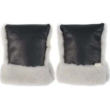 Rukávník BINIBAMBA Rukavice na kočárek z ovčí kožešiny Merino Noir + Moon