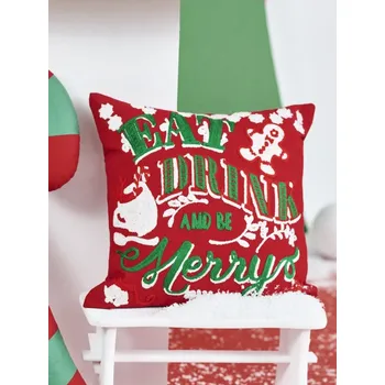 Povlak na dekorativní polštářek Sinsay - Povlak na polštář s vánočním nápisem - červená - 092CL-33X - 092CL-33X-ONE-1