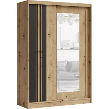 Šatní skříň Šatní skříň dub artisan/černá MOLTO ML-150