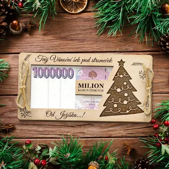 Dřevia Dárková obálka na peníze - Vánoční šek pod stromeček