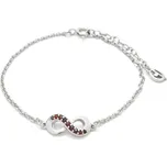 Stříbrný náramek nekonečno s českým granátem Endless - Rhodiování