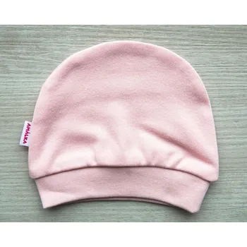 Kojenecké oblečení AMÁLKA Bavlněná čepička, pudrově růžová Velikost: 62-68