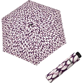 Deštník Doppler Fiber Havanna Leaves indigo - dámský skládací deštník