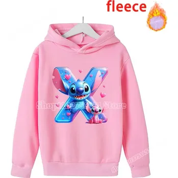 Chlapecký svetr Lilo & Stitch Pohodlná dětská mikina s kapucí "Lilo & Stitch" s písmenkem ABECEDY Varianta: X, Velikost: 160