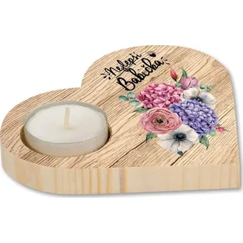 Svícen Bohemia Gifts Dřevěný dekorační svícen pro babičku