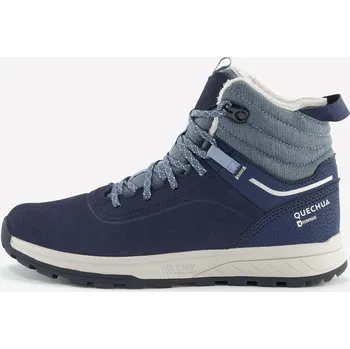 Pánské tenisky QUECHUA Dětské zimní turistické nepromokavé kožené boty na šněrování SH 500 38 MODRÁ|ŠEDÁ