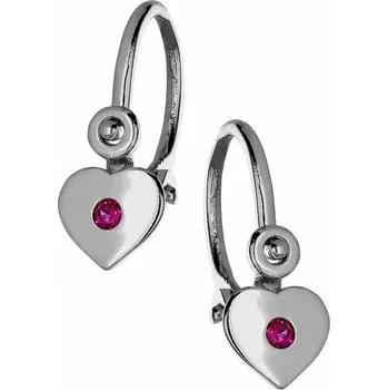 Náušnice Zlaton Náušnice bílé zlato srdce se zirkony visací 1.2cm 1.15g 001370907241