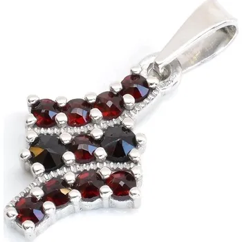 Přívěsek Stříbrný přívěsek český granát Opium - Rhodiování