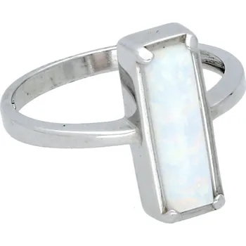 Prsten Goldstore Prsten s opálem bílé zlato Velikost: 63, Váha: 3.03 g