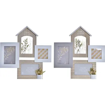 Digitální fotorámeček Rám na fotografii DKD Home Decor Dřevo Přírodní Rostlina (39 x 3 x 41 cm) (2 kusů)