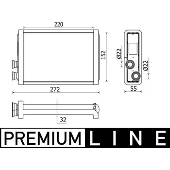 Výměník tepla Vymenik tepla, Vnitrni vytapeni MAHLE AH 37 000P