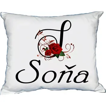 Dekorativní polštářek Polštář se jménem SOŇA Černý (polštářek dámské jméno )