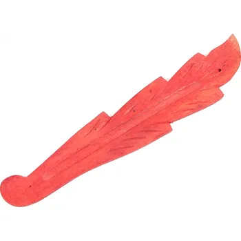 Vonná tyčinka Dřevěný stojan - tvar listu - červený