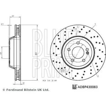Brzdový kotouč Brzdový kotouč BLUE PRINT ADBP430083