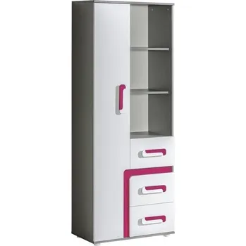 Knihovna Police, regál Apettita 04 Antracit/bílá