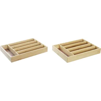 Kuchyňský gril Organizér pro příbor DKD Home Decor Koloniální styl Bambus Afričan (25,5 x 35,5 x 5 cm) (2 kusů)