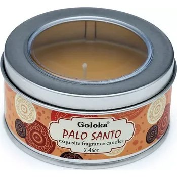 Svíčka Goloka svíčka v plechové krabičce - Palo Santo (Zabalená v dárkové krabičce)