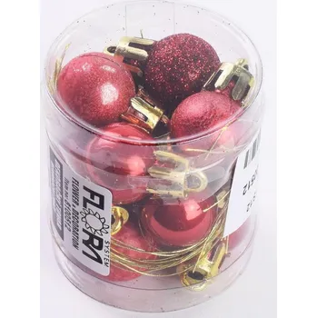 Vánoční ozdoba Vánoční ozdoby, plastové, ČERVENÉ, 2 cm, 12ks/bal.