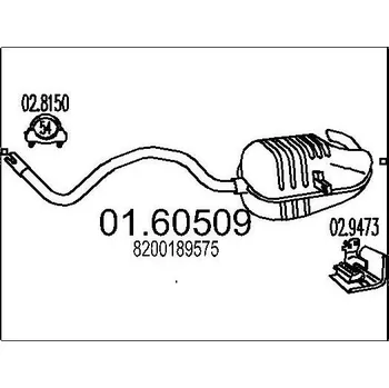 Výfukový systém Zadni tlumic vyfuku MTS 01.60509