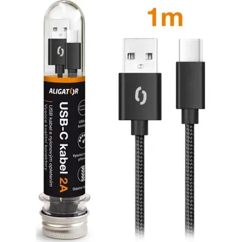 Datový kabel Datový kabel ALIGATOR TUBA 2A, USB-C černý