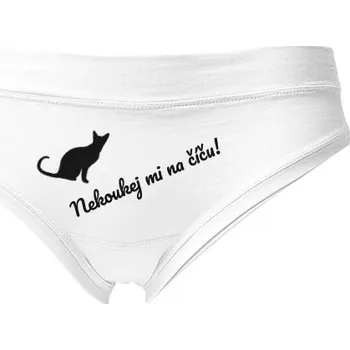 Kalhotky Kalhotky Fox - Výprodej s potiskem Nekoukej mi na číču! dámské
