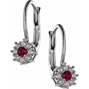 Náušnice Zlaton Náušnice bílé zlato s kamenem osazené zirkony 1.4cm 1.95g 000111007240