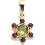 Zlatý přívěsek s vltavínem a českým granátem Elaris - Zlato Au 585/1000