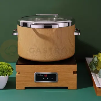 Servírovací stolek Indukční ohřívač kulatý 11 l se skleněným víkem | FINE DINE, De Luxe Madeira