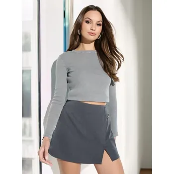 Dámské tričko Sinsay - Tričko s dlouhými rukávy - šedá - 3892Z-09X - 3892Z-09X-XS-1