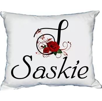 Dekorativní polštářek Polštář s dámským jménem SASKIE Bílý (polštářek dámské jméno )