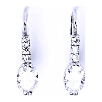 Náušnice Stříbrné náušnice čiré zirkony - VE9 (Stříbrné náušnice s čirým zirkonem)