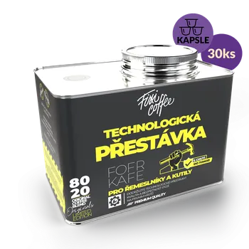 Káva Fixi Coffee Fofr kafe – Technologická přestávka, směs výběrové kávy kapsle / stylový plechový kanystr / 30 ks