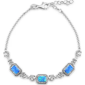 Náramek Stříbrný náramek s opály a zirkony - Meucci SB240