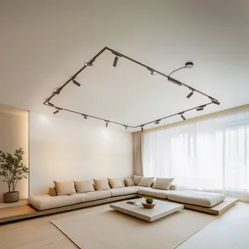 Lampička Lindby Systém kolejnic 48 V Lumaro bodovky 16 ks černé Ø4cm stmívatelné - Treiber - délka 25,7 cm, šířka 2,4 cm, výška 4,8 cm; výška stínidla na lampu 10 cm černý 16 x 5 W LED - Doprava zdarma