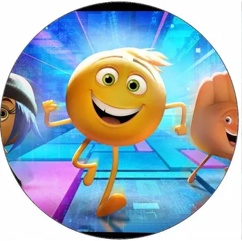 Jedlá dekorace na dort Jedlý papír Emoji ve filmu smajlíci 19,5 cm