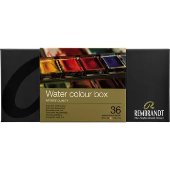 Výtvarná barva Sada profesionálních akvarelových barev Rembrandt 36 pánviček v kovové krabičce