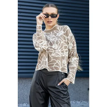 Dámský svetr Vero Moda dámský svetr New Flora s dlouhým rukávem hnědý Velikost: M