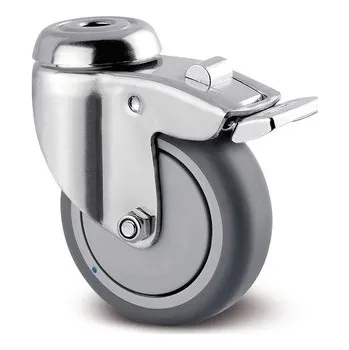 Pojezdové kolečko Agila TENTE Kolečko z nerezové oceli 75mm, s brzdou, otvor pro čep, 7477PJC075P30-11