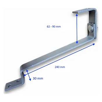 Střecha FVE univerzální střešní hák "Bobrovka" s regulací 300 mm 30x5, 1.4016