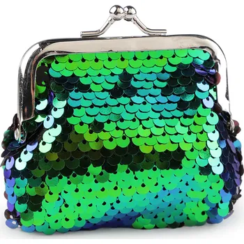 Peněženka Charm Dámská malá peněženka (mincovka) s flitry zelená