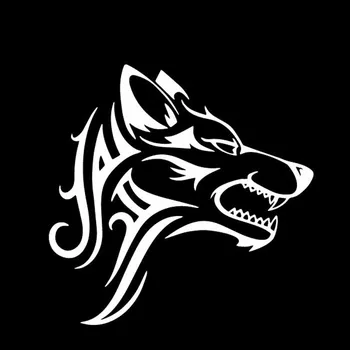 samolepka Samolepka (na auto, notebook) vlk (7) bílá