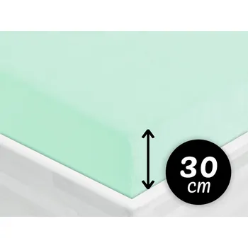 Prostěradlo Froté napínací prostěradlo na vysokou matraci FR-034 Mintové 200 x 220 - výška 30 cm