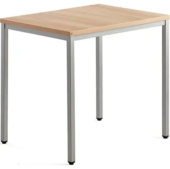 Psací stůl Přídavný stůl QBUS, 4 nohy, 800x600 mm, stříbrný rám, dub