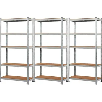 Dílenský regál FISTAR Kovový zinkovaný regál 3x 60 x 40 x 180 cm 5 polic