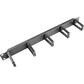 Racková skříň LANBERG 19" CABLE MANAGEMENT PANEL WITH 5 PLASTIC HOLDERS 1U - TYPE B BLACK