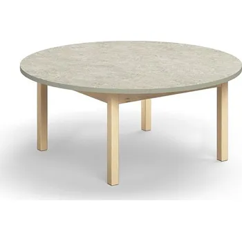 Jídelní stůl Stůl DECIBEL, Ø1200x530 mm, akustické linoleum, bříza/šedá